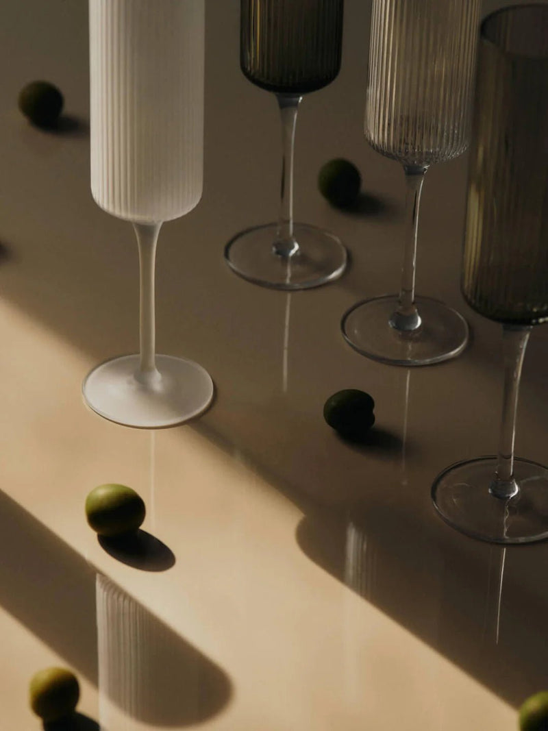 Ripple Champagne Flutes - Set of 2 - Ferm Living Drinkware - HORNE