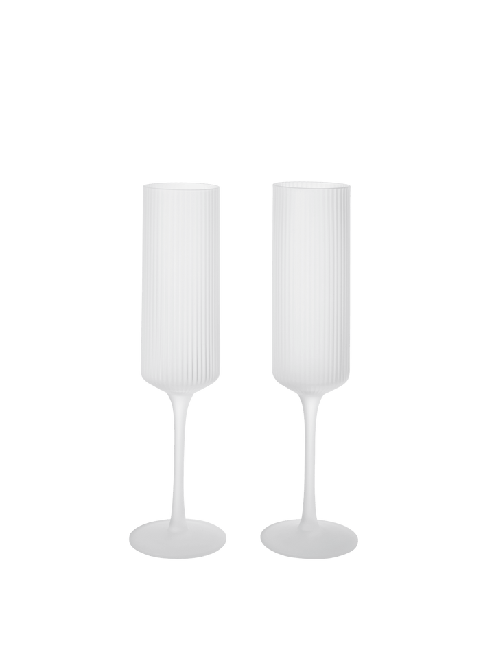 Ripple Champagne Flutes - Set of 2 - Frosted - Ferm Living