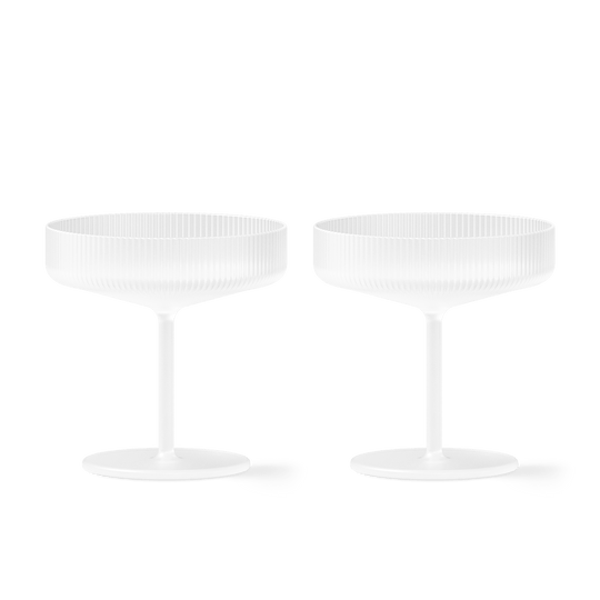 Ripple Champagne Saucers - Set of 2 - Frosted