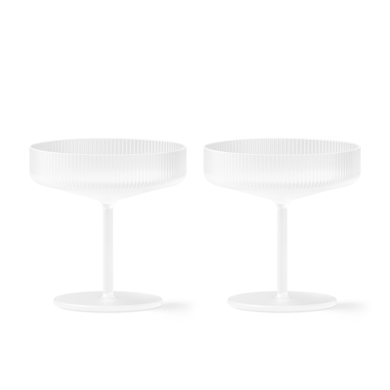 Ripple Champagne Saucers - Set of 2 - Frosted