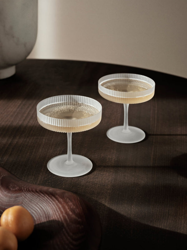 Ripple Champagne Saucers - Set of 2 - Frosted