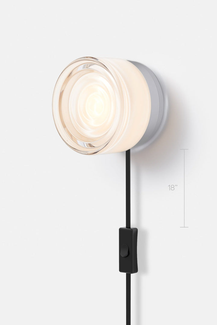 Ripple Corded - Natural Anodized - RBW Lighting - White Interior - 2700K (warm white) - Corded Plug - in (Bottom) w. Toggle Switch / 120V Input - HORNE