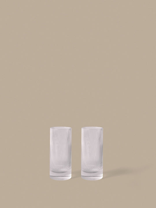 Ripple Highball Glasses - Clear - Ferm Living