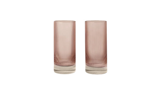 Ripple Highball Glasses - Blush - Ferm Living