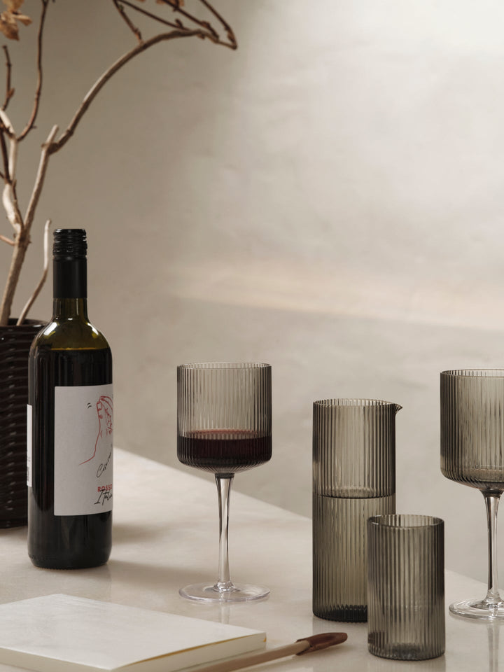 Ripple Milk Jug - Ferm Living - Coffee + Tea - Smoked Grey - HORNE