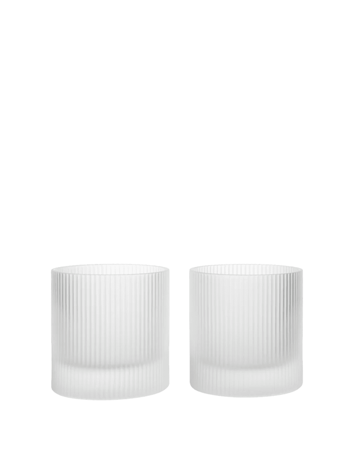Ripple Tumbler Glasses - Set of 2 - Ferm Living Glassware - Frosted - HORNE
