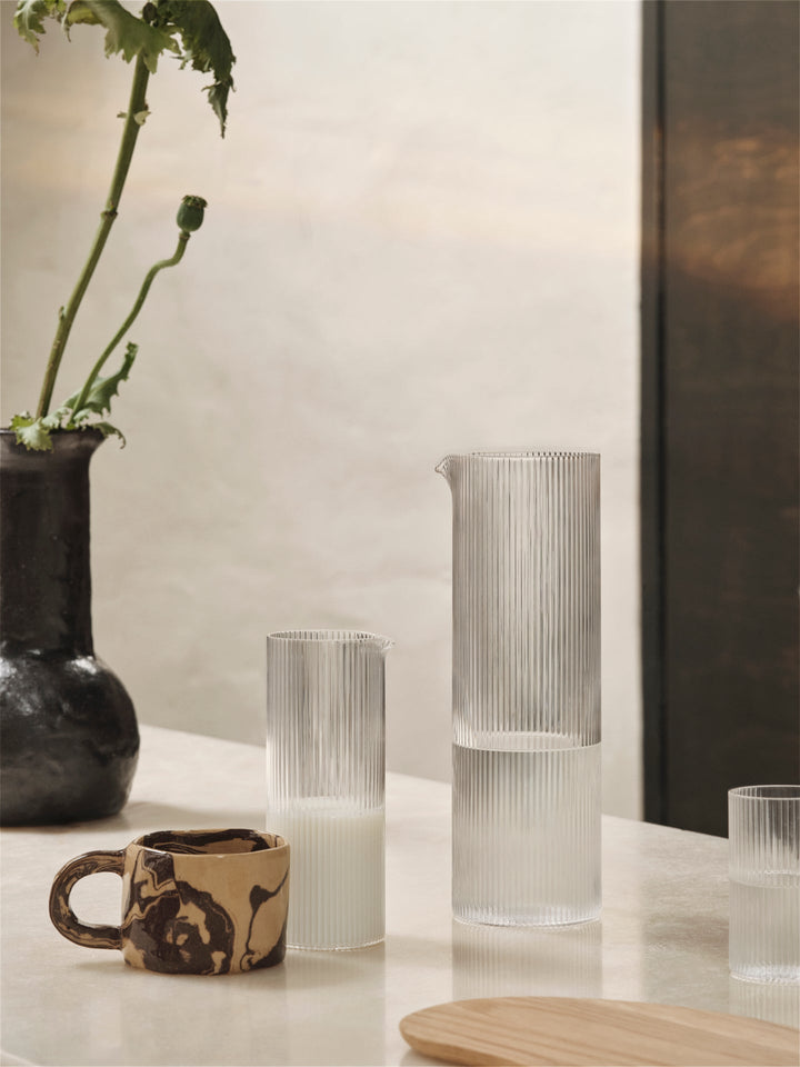 Ripple Water Jug - Ferm Living - Coffee + Tea - Smoked Grey - HORNE