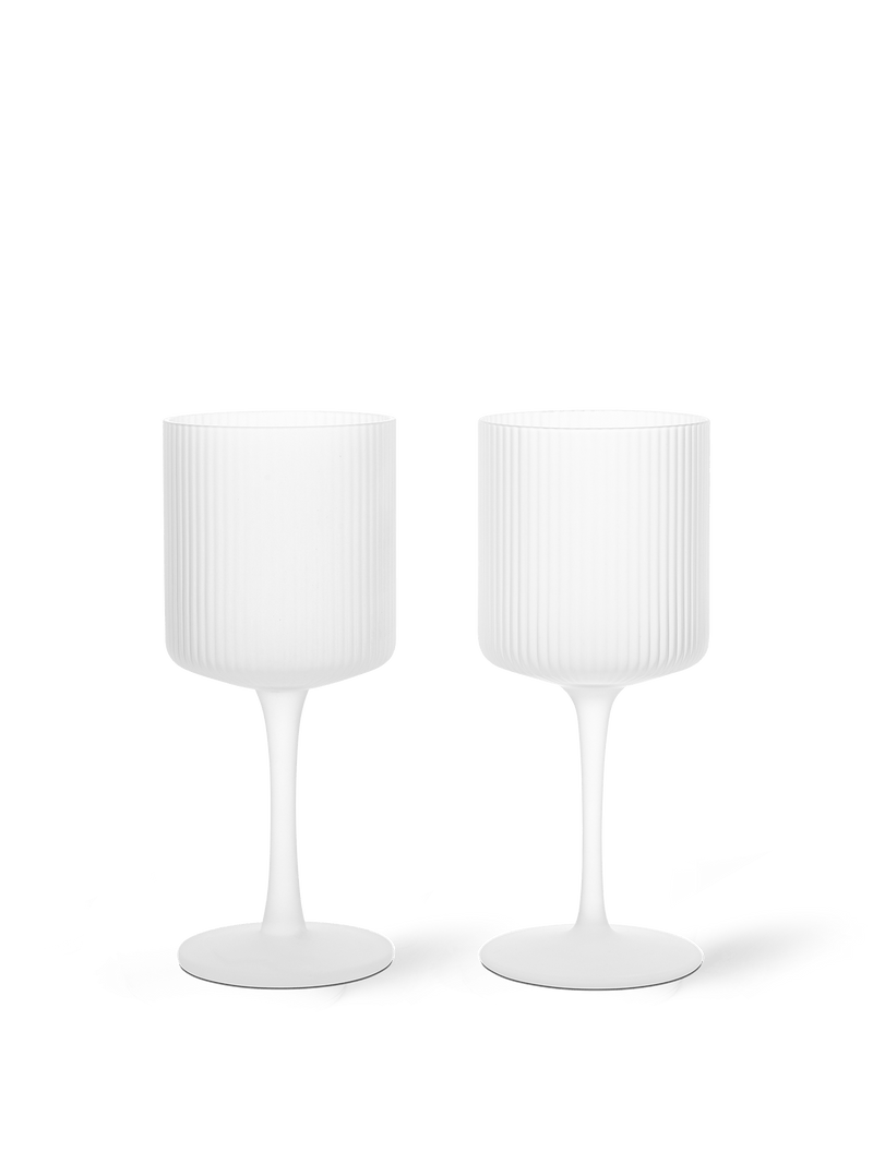 Ripple White Wine Glasses - Set of 2 - Ferm Living - Glassware - Clear - HORNE