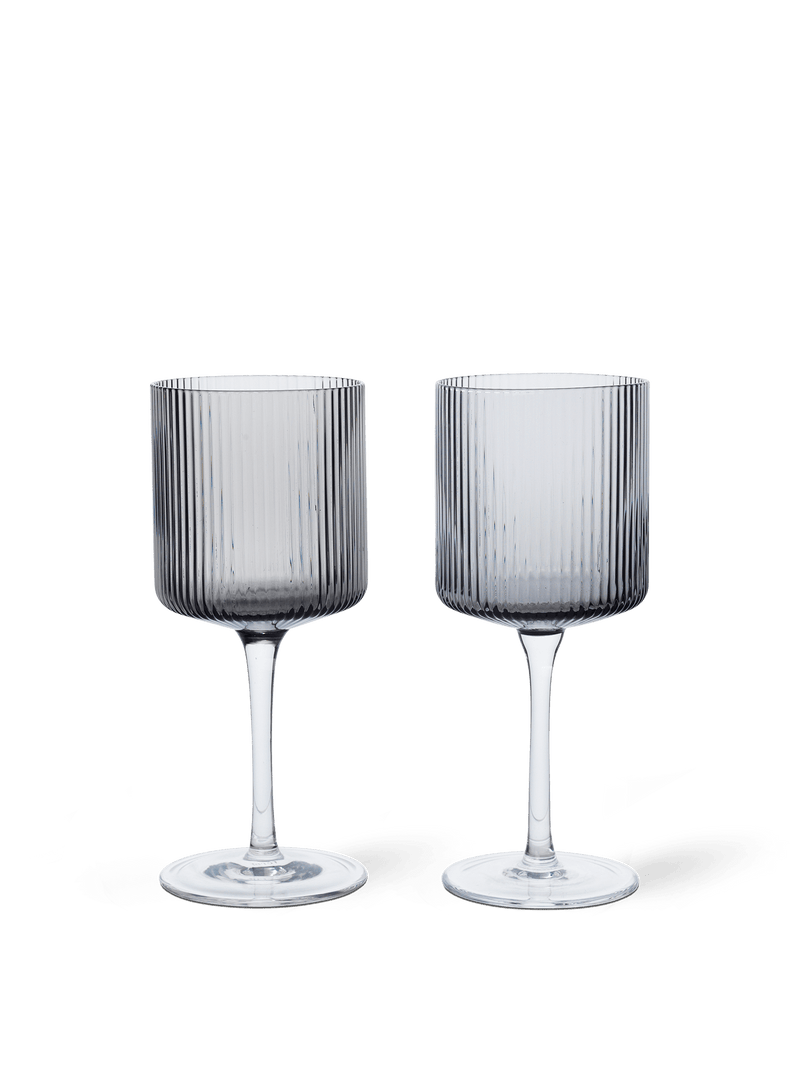 Ripple White Wine Glasses - Set of 2 - Ferm Living - Glassware - Clear - HORNE