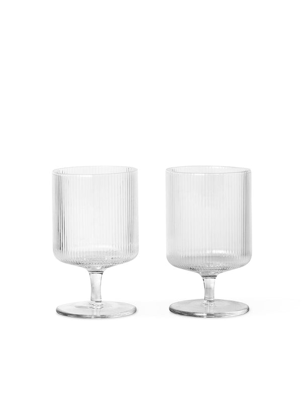 Ripple Wine Glasses - Set of 2 - Ferm Living - Glassware - Clear - HORNE