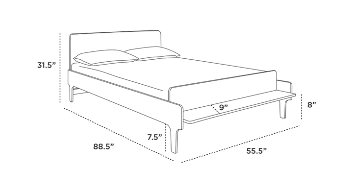 River Full Bed - Oeuf Kids + Baby - White/Birch - HORNE