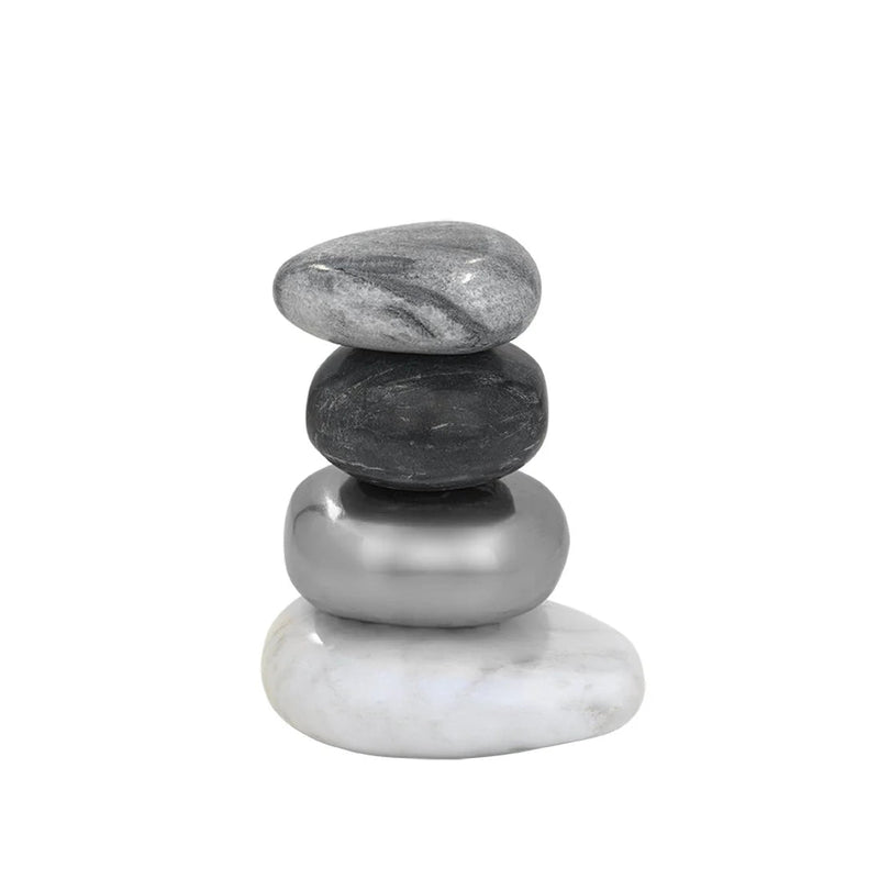 Rock Pile Sculpture - Kristina Dam Art + Objects - Grey Tones Marble & Aluminium - HORNE