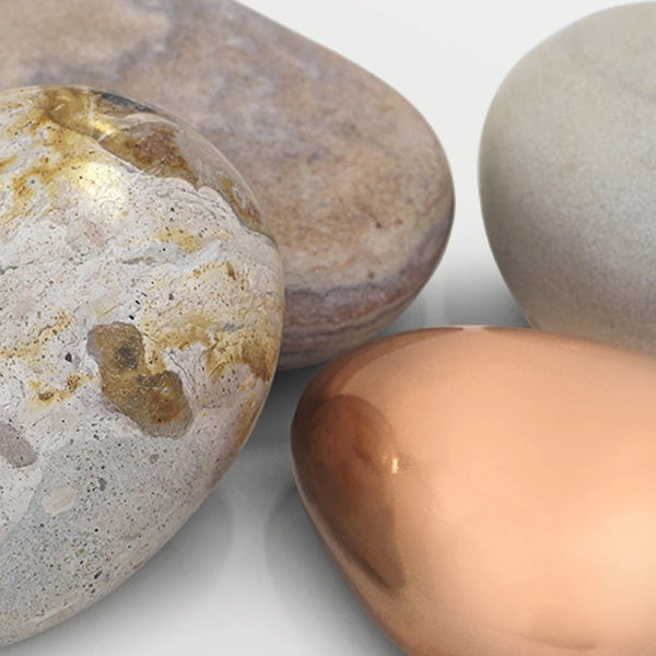 Rock Pile Sculpture - Kristina Dam Art + Objects - Earth Tones Marble Sandstone & Copper - HORNE