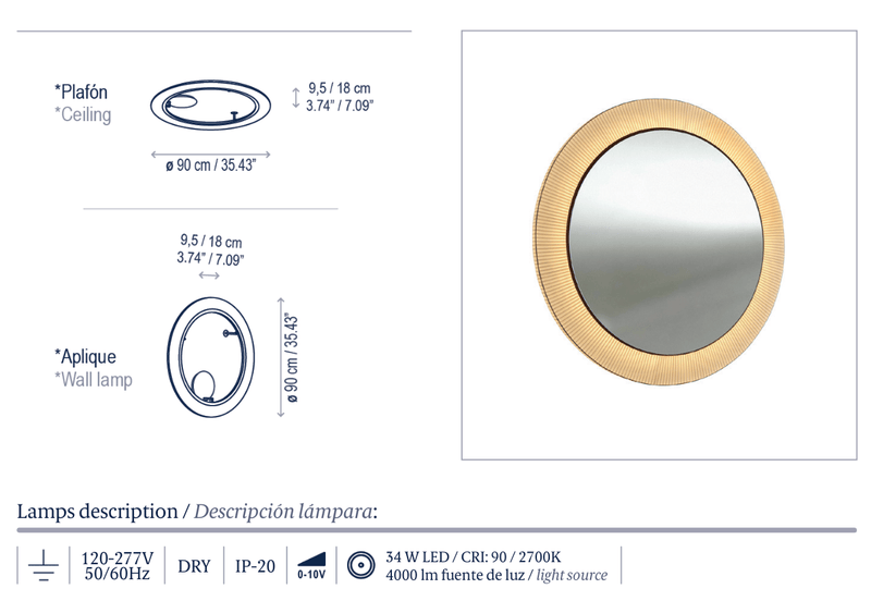 Roda PF/90 LED Dimmable Ceiling Lamp - Bover - Ceiling Lights - Cream - 0 - 10V Dimmable - HORNE