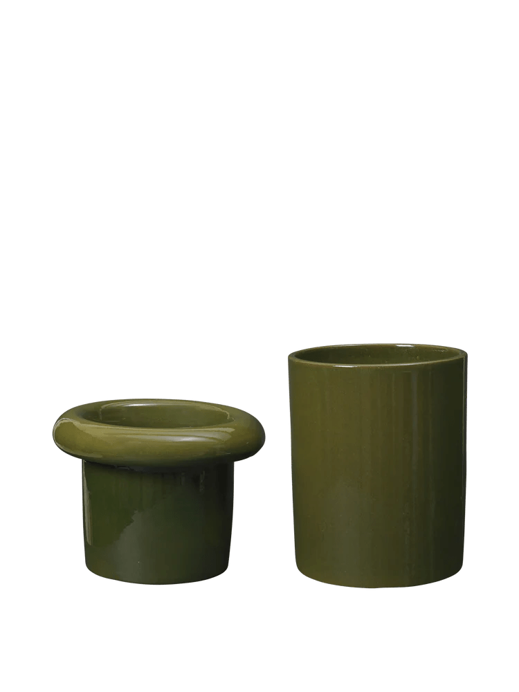 Rollo Pot - Ferm Living Planters - Small - Moss Green - HORNE