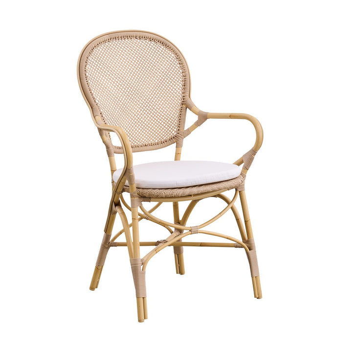 Rossini Outdoor Arm Chair - Sika Design - Outdoor Furniture - Natural - Canvas White - HORNE