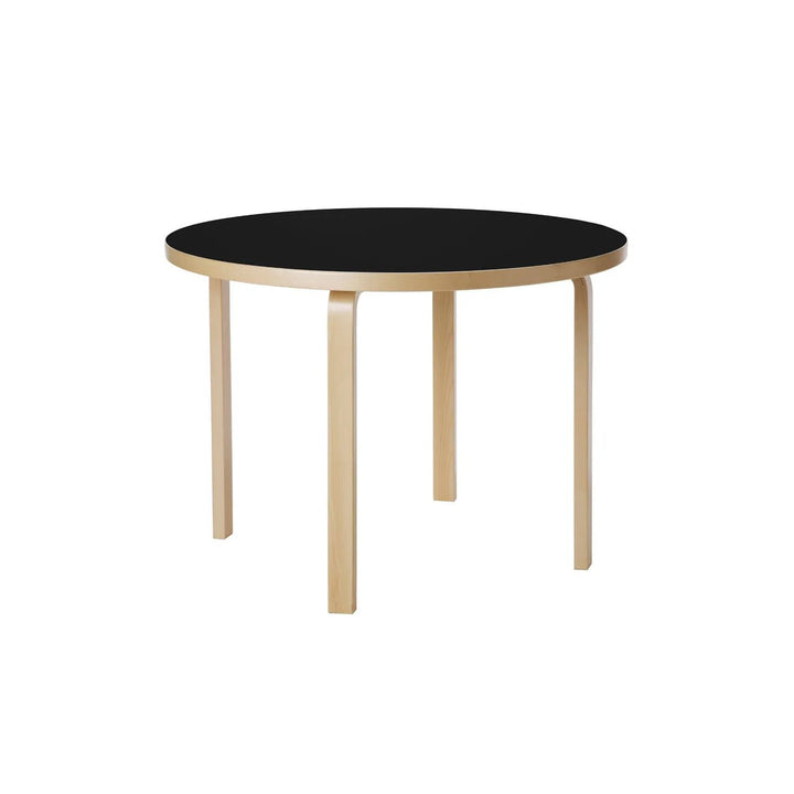 Round Table 90A by Alvar Aalto - Artek Tables + Desks - Black Linoleum Top - HORNE