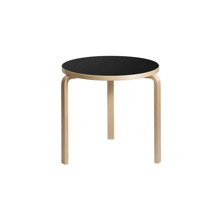 Round Table 90B by Alvar Aalto - Artek Tables + Desks - Black Linoleum Top - HORNE