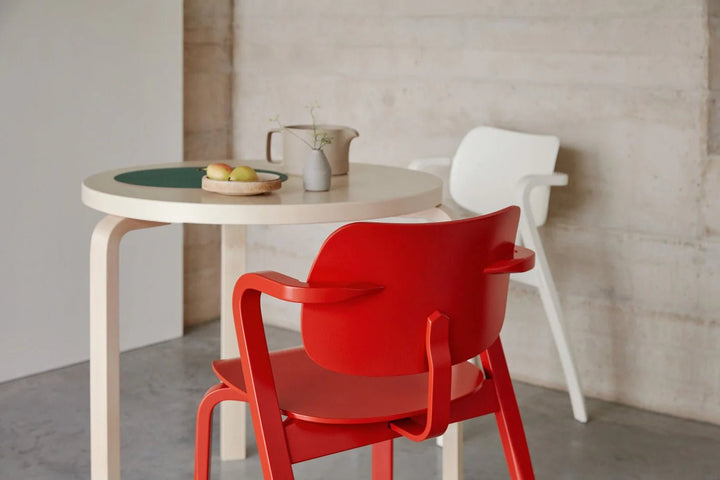 Round Table 90B by Alvar Aalto - Artek Tables + Desks - Black Linoleum Top - HORNE