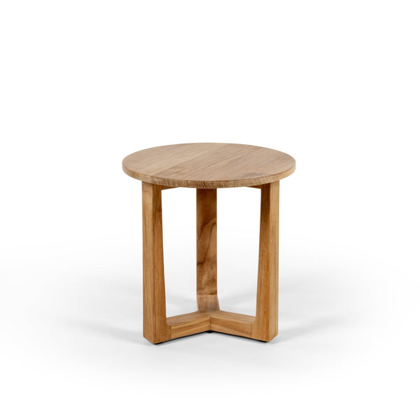 Round Teak Side Table - BETACO Tables + Desks - 13.7"D / Teak - HORNE