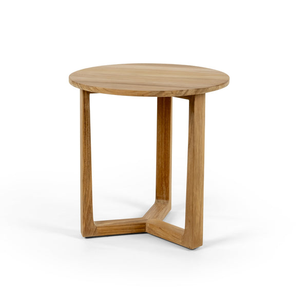 Round Teak Side Table - BETACO Tables + Desks - 13.7"D / Teak - HORNE