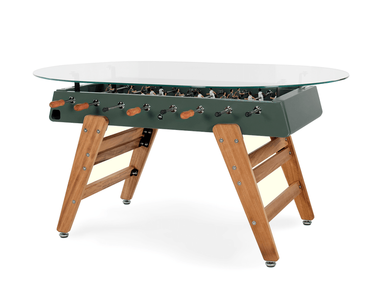 RS3 Wood Foosball Table and  Dining Table - RS Barcelona - Games + Recreation - Oval - Green - HORNE