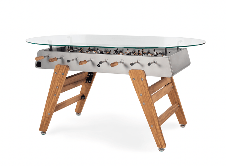 RS3 Wood foosball table and Dining Table - RS Barcelona - Games + Recreation - Oval - Inox Shot Blasting - HORNE