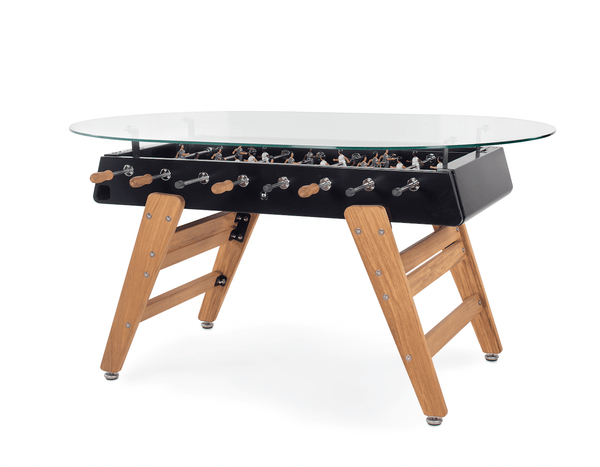 RS3 Wood Foosball and Dining Table - RS Barcelona - Games + Recreation - Oval - Black - HORNE