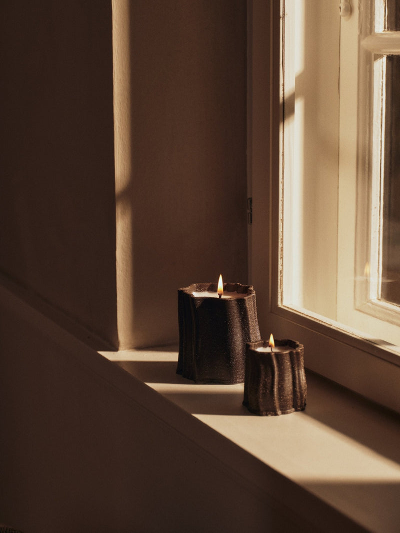 Rylith Scented Candle - H9 - Ferm Living Candle Holders - Dark Brown - HORNE