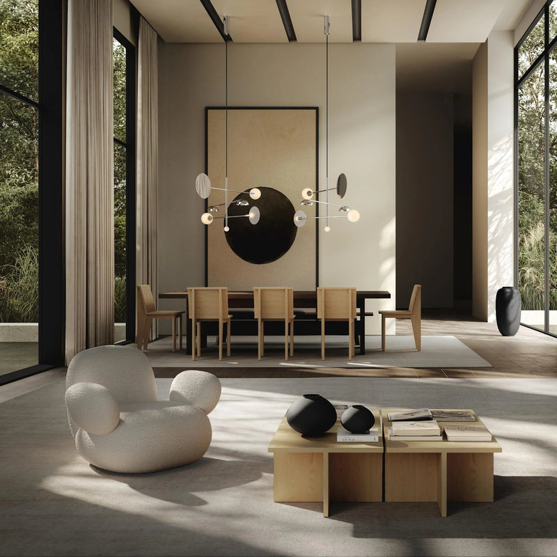 Sahn Chandelier - 101 Copenhagen Lighting - Chrome - HORNE