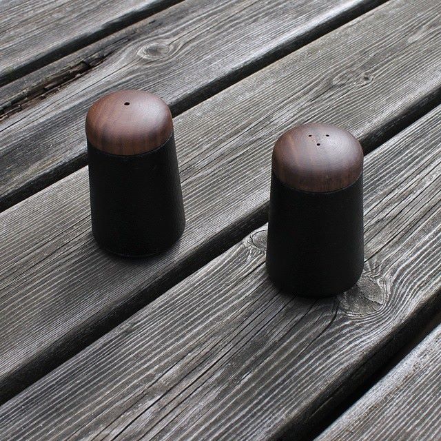 Salt & Pepper Shakers in Cast Iron with Walnut - SKEPPSHULT - Kitchen Tools - HORNE