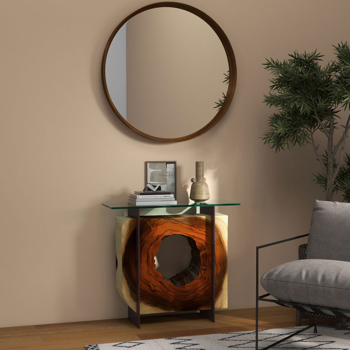 Samar Round Mirror - Urbia Mirrors - Raw Bronze - 23 - HORNE
