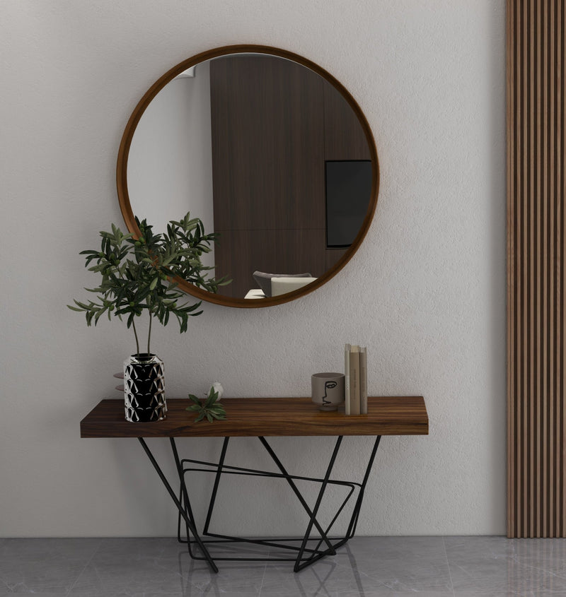 Samar Round Mirror - Urbia Mirrors - Antique Brass - 23 - HORNE