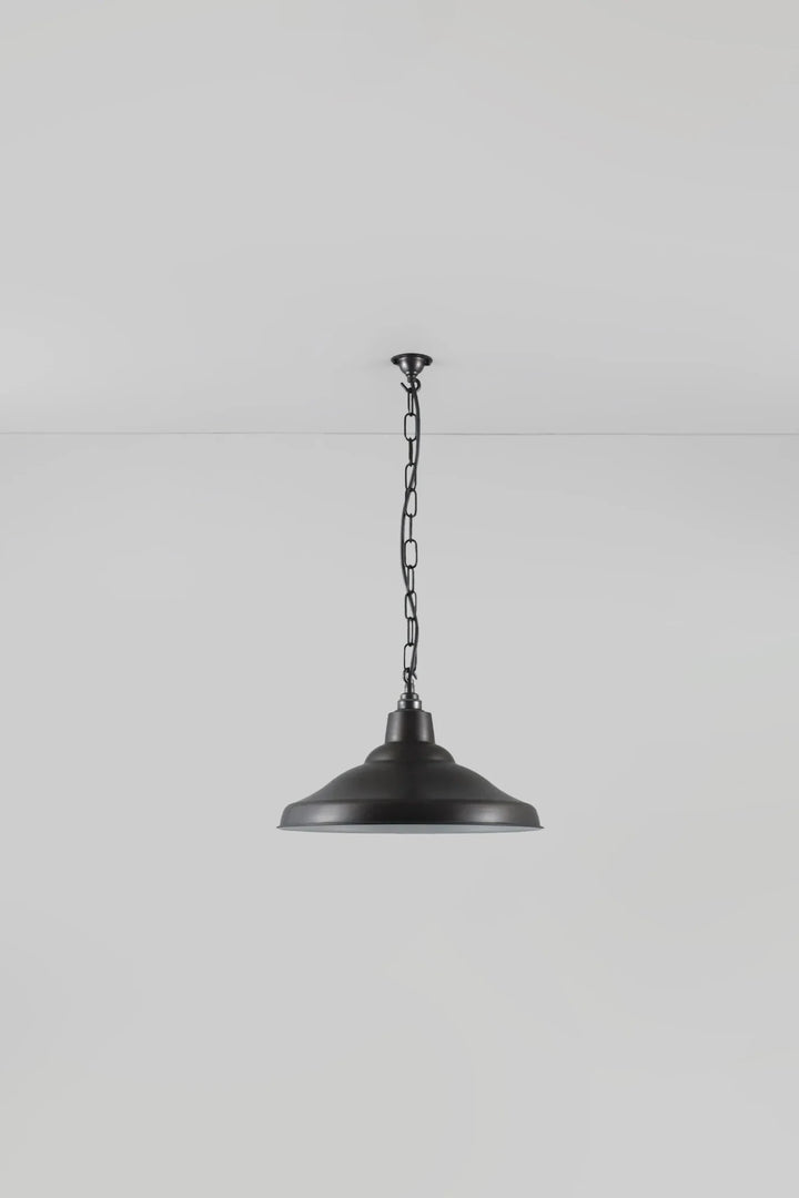 School Pendant Light - Davey Lighting Pendants - Weathered Copper - White - HORNE