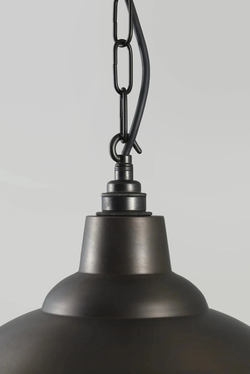 School Pendant Light - Davey Lighting Pendants - Weathered Copper - White - HORNE