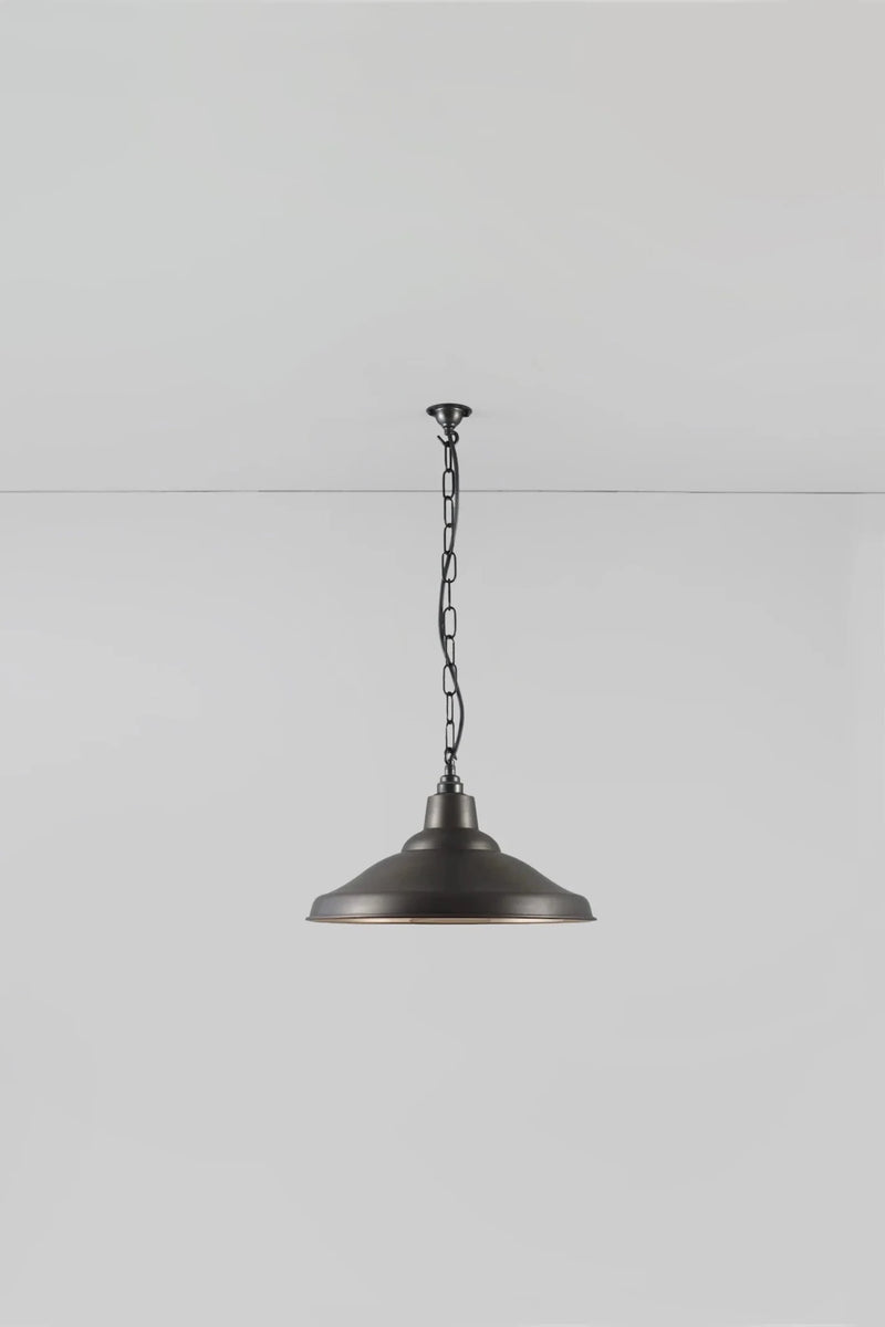 School Pendant Light - Davey Lighting Pendants - Weathered Copper - White - HORNE