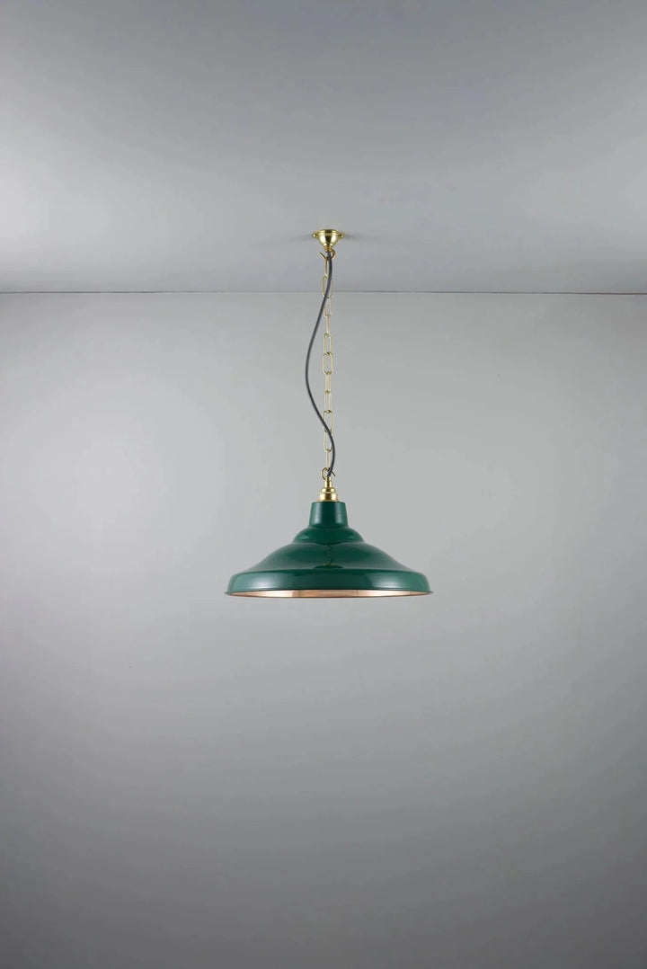 School Pendant Light - Davey Lighting Pendants - Green - Polished Copper - HORNE