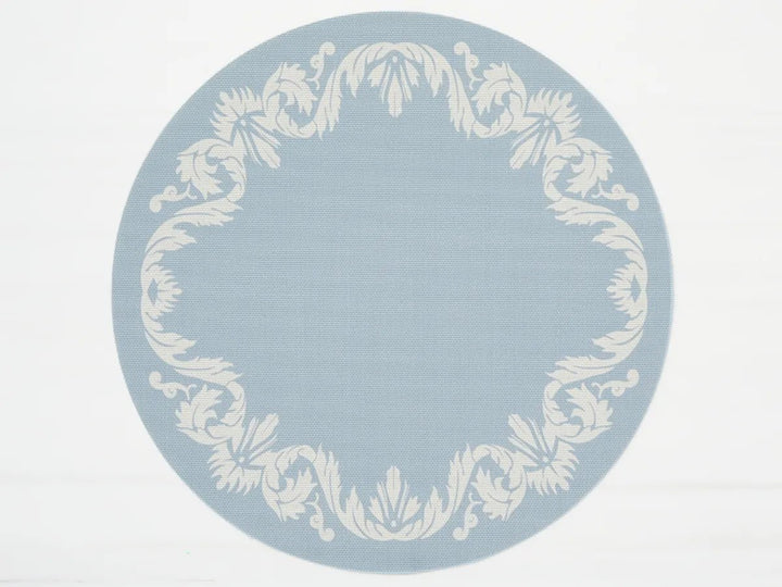 Scroll Round Placemat - Set of 4 - Chilewich - Kitchen + Table Linens - Sea - HORNE