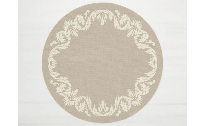 Scroll Round Placemat - Set of 4 - Chilewich - Kitchen + Table Linens - Flax - HORNE