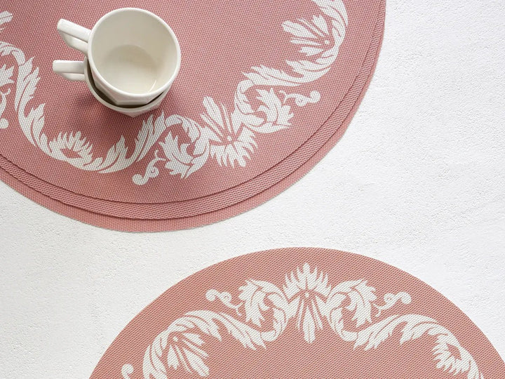 Scroll Round Placemat - Set of 4 - Chilewich - Kitchen + Table Linens - Wheat - HORNE