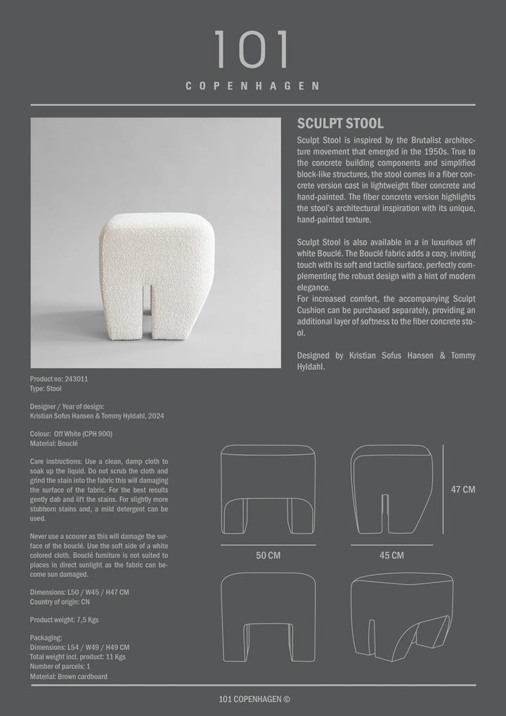 Sculpt Stool - 101 Copenhagen Stools + Benches + Ottomans - HORNE