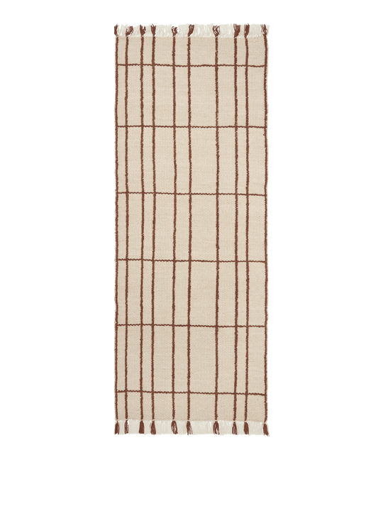 Sen Runner - 80 x 200 - Ferm Living Rugs - Parchment/Chestnut - HORNE