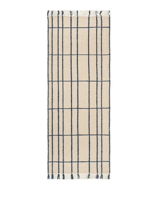 Sen Runner - 80 x 200 - Ferm Living Rugs - Parchment/Indigo - HORNE