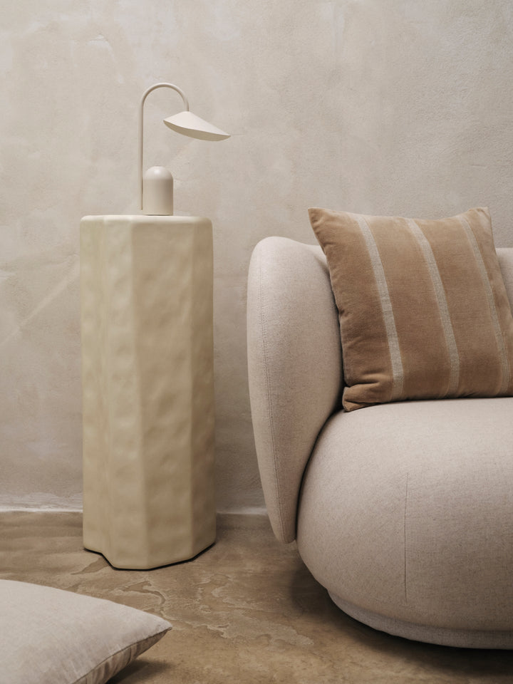 Senti Stripe Cushion - Ferm Living - Bedding + Pillows - Linen/ Carob Brown - HORNE