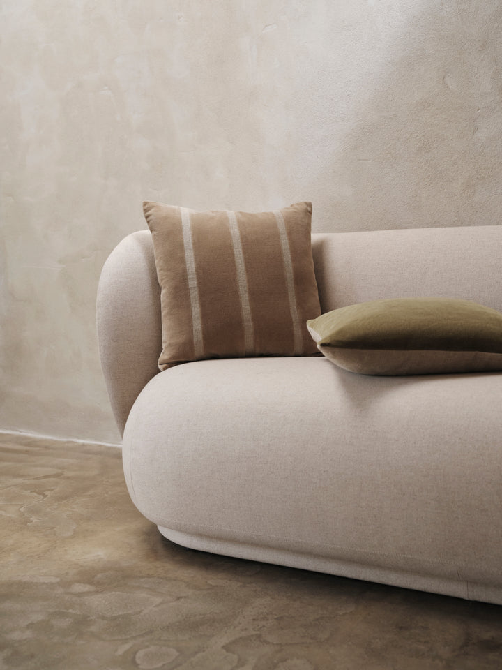 Senti Stripe Cushion - Ferm Living - Bedding + Pillows - Linen/ Carob Brown - HORNE
