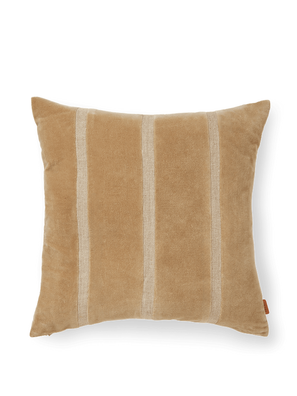 Senti Stripe Cushion - Ferm Living - Bedding + Pillows - Dark Sand/ Linen - HORNE