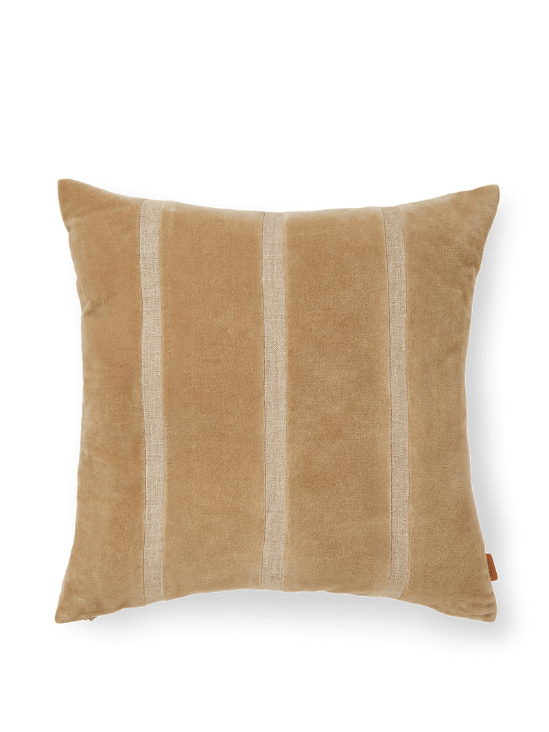 Senti Stripe Cushion - Ferm Living - Bedding + Pillows - Dark Sand/ Linen - HORNE