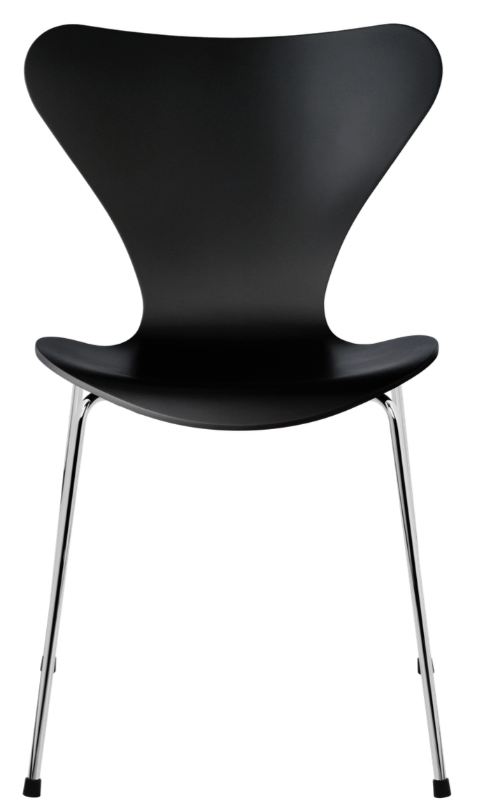 Series 7 Chair - Lacquered - Fritz Hansen - Chairs - Black - Chromed Steel - HORNE