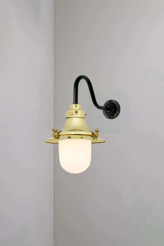 Ship's Small Decklight Wall Light - Davey Lighting Outdoor Lights - Polished Brass - HORNE