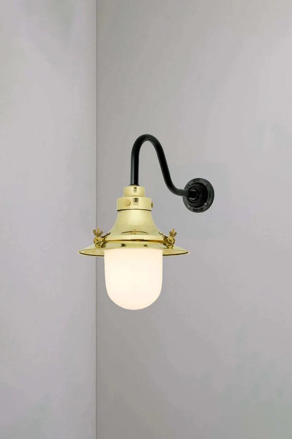 Ship's Small Decklight Wall Light - Davey Lighting Outdoor Lights - Polished Brass - HORNE